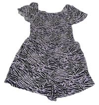 Černo-fialový vzorovaný kraťasový overal M&S