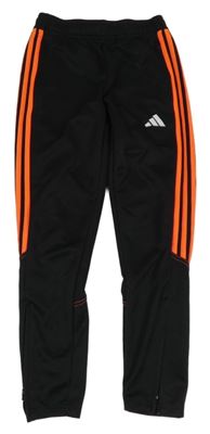 Černé sportovní tepláky s pruhy a logem 