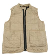 Béžová šusťáková prošívaná lehce zateplená vesta Primark