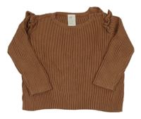 Hnedý ľahký rebrovaný sveter H&M