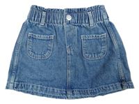 Modrá rifľová sukňa s vreckami H&M