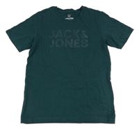 Tmavozelené tričko s logom Jack & Jones
