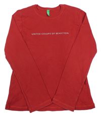 Červené tričko s logom Benetton