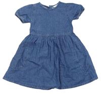 Modré rifľové šaty E-Vie