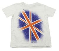 Biele tričko s britskou vlajkou