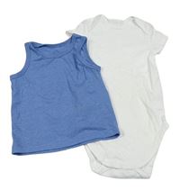 2set - Bílé body + modrý nátělník 