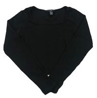Čierne rebrované crop tričko zn. New Look