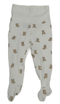 Bílé polodupky s medvedíkmi H&M