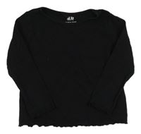 Čierne rebrované tričko H&M