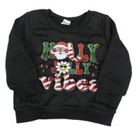 Čierna mikina s nápisom a Santou Shein