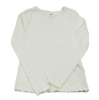Biele rebrované tričko H&M