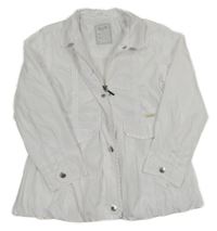 Biela šušťáková jarná bunda s volánikmi Mayoral