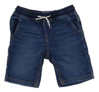 Tmavomodré teplákové riflové kraťasy Primark