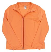 Neonově oranžová propínací thermo mikina Decathlon