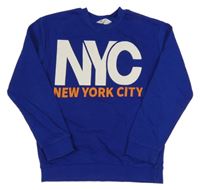 Tmavomodrá mikina s nápisom H&M