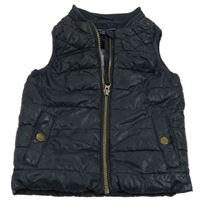 Tmavomodrá šusťáková zateplená vesta Next