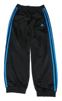 Čierno-modré športové tepláky s logom Adidas