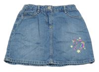 Modrá rifľová sukňa s jednorožcom LC Waikiki