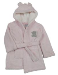 Světlérůžový plyšový župan s kapucí - Tiny tatty teddy