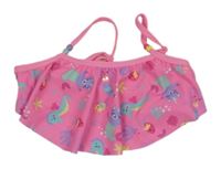 Neónově ružová plavková lambáda s podmořským světem a volánikom Kiki&Koko