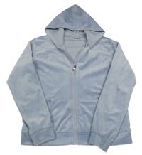 Světlemodrá pylšová propínací crop mikina s kapucí Only 