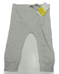 Nové - Bílo-šedé pruhované lehké tepláky George