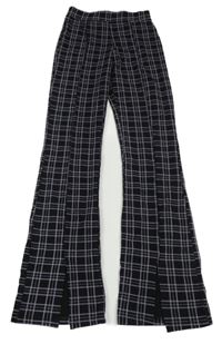 Černo-lila kostkované flare legíny H&M