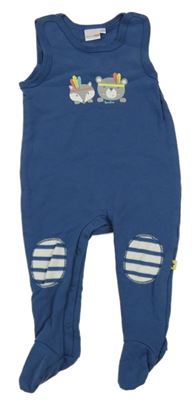 Tmavomodré dupačky se zvířátky Bornino