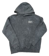 Sivá vzorovaná mikina s nápismi a kapucňou H&M