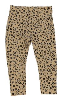 Béžovo-černé legíny s leopardím vzorem Dunnes