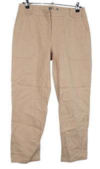 Dámské světlerůžové plátěné chino kalhoty Oasis 