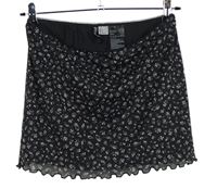 Dámska čierna kvietkovana tylová minisukňa H&M
