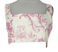 Dámsky bielo-růový vzorovaný crop top zn. MissGuided