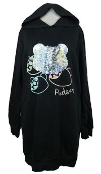 Dámské černé teplákové šaty s medvídkem Pudsey a kapucí George 