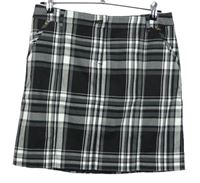 Dámska čierno-sivá kockovaná sukňa Bonprix