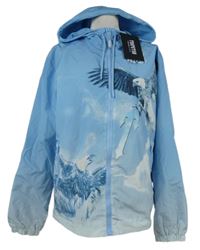 Nové - Pánska svetlomodrá šušťáková jarná bunda s orly Trapstar