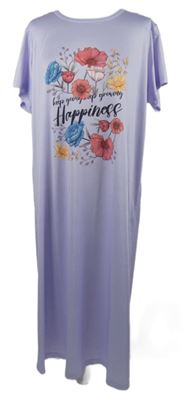 Dámska lila nočná košeľa s kvetmi