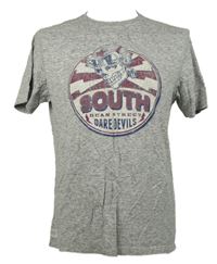 Pánske sivé melírované tričko s lebkou George