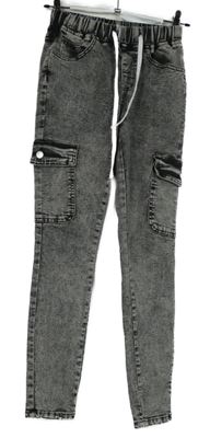 Dámské tmavošedé jogger cargo plísňové rifle s kapsami 