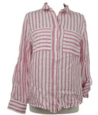 Dámská růžovo-bílá pruhovaná lněná halenka Street One 