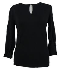 Dámske čierne úpletové tričko s prestrihom Cordelia