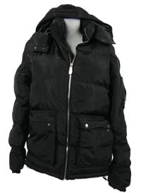 Dámska čierna šušťáková zimná bunda s kapucňou Philip Plein