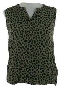 Dámská khaki-černá vzorovaná halenka Ever.me 