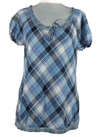 Dámská modro-tmavomodrá kostkovaná halenka Tom Tailor 