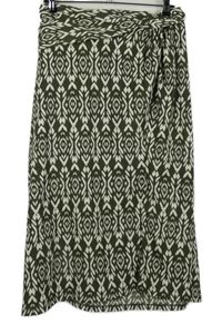 Dámská khaki-bílá vzorovaná midi sukně Evans vel. 56