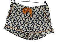 Nové - Dámské tmavomodro-bílo-oranžové vzorované kraťasy CyberJammies 