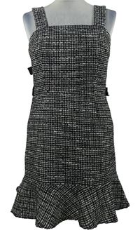 Dámske čierno-biele vzorované pletené šaty Miss Selfridge