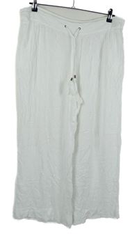 Dámské bílé strukturované culottes kalhoty M&S