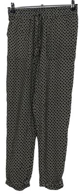 Dámske čierno-hnedé vzorované voľné é ľahké nohavice Primark