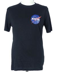 Pánske čierne tričko s logem NASA H&M